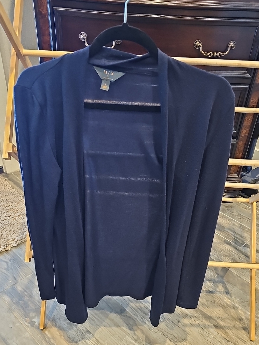 Mi MIX Navy Open-Front Knit Cardigan